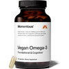 Momentous Vegan Omega-3 60 softgels dark bottle with gelcap
