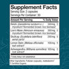 Stress Decompress Supplement Facts reishi lion mane skullcap panel