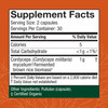 Cordyceps 60 capsules Supplement Facts mycelium 1 g panel