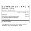 InfiniWell Cellular Energy Pro NMN + Urolithin-A supplement facts panel