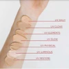 EltaMD sunscreen line tint swatches compared on forearm