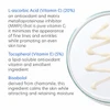PCA Skin C&E Strength Max key ingredients infographic with cream swatches