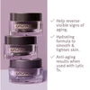 Three stacked epionce Renewal Facial Cream jars with benefit list