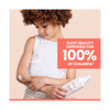 Child holding a XeraCalm bottle, sleep quality improved for 100% of children text