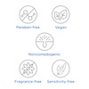Body Crème icons: paraben-free, vegan, noncomedogenic, fragrance-free