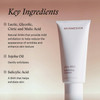 AHA/BHA cleanser key ingredients: lactic, glycolic, citric, malic acid, jojoba oil, salicylic acid