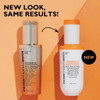 Potent-C Power Serum new look, same results: old bottle beside new orange-capped bottle
