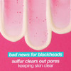Pink fizzing mask swatches with text on sulfur