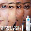 Four faces with a Toleriane bottle, suitable for all skin types text