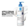 La Roche-Posay Lipikar AP+M pump bottle with apply all over body text