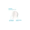 Toleriane Double Repair Matte Moisturizer gel texture swatch with callouts