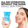 Woman holding Toleriane Double Repair Matte Moisturizer with all day hydration headline