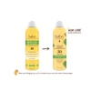 Old and new look sunscreen spray cans side by side