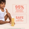 Toddler sitting beside the bottle with survey results