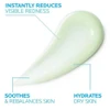 Green-tinted cream swirl with soothing and hydrating text