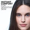 Close-up portrait of woman with instant comfort for sensitive skin headline