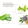 Key plant-based ingredients graphic with aloe, peppermint and maracuja flower