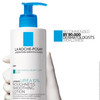 Gloved hand holding the lotion with 90,000 dermatologists text