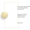 Chewable tablet with quail egg powder and dairy-free callouts