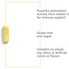 Vitamin C with Quercetin capsule with gluten-free and vegan callouts
