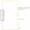 Tri-Magnesium capsule with citrate, oxide and malate, gluten-free and vegan callouts