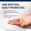 Softgel in an open palm, one softgel daily supports bone, heart and immune health