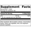 Zinc A.G. supplement facts panel, 180 servings