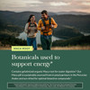 Couple hiking by a lake, maca root botanicals used to support energy graphic