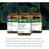 Three Gaia Herbs PRO bottles, validation process screened for heavy metals graphic