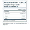Vegan Pancreatic Enzymes supplement facts with protease, amylase and lipase
