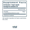 7-Keto DHEA Supplement Facts 100 mg per capsule panel