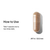 Single capsule with how to use text: one capsule two times daily