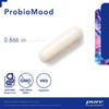 ProbioMood capsule beside 0.866 in size marker with gluten-free, non-GMO and vegetarian icons