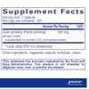 Panax Ginseng supplement facts panel