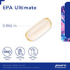 EPA Ultimate softgel beside 0.866 in size marker with free-from GMO, soy and dairy icons
