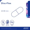 Disc-Flex capsule outline with size and dietary icons