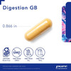 Digestion GB capsule measuring 0.866 inches with gluten-free and non-GMO icons