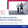 Couple running up stairs, Pure Encapsulations cardiometabolic health and metabolism graphic