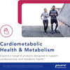 Couple jogging up stairs with cardiometabolic health text