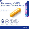 Glucosamine/MSM capsule shown at 0.905 inches with dietary icons