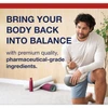 Man stretching, bring your body back into balance graphic