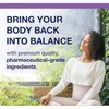 Woman relaxing by a window, bring your body back into balance graphic