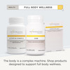 EHB and Active B-Complex bottles, full body wellness graphic
