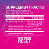 Gut-Brain Reset supplement facts, 2 capsule serving, 10 billion CFU
