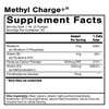 Methyl Charge+ supplement facts with B vitamins and trimethylglycine per 2 pumps