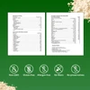 Nutrition panels with non-GMO, gluten-free and allergen-free icons