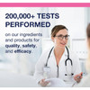 Scientist with stethoscope, Metagenics 200,000+ tests performed graphic