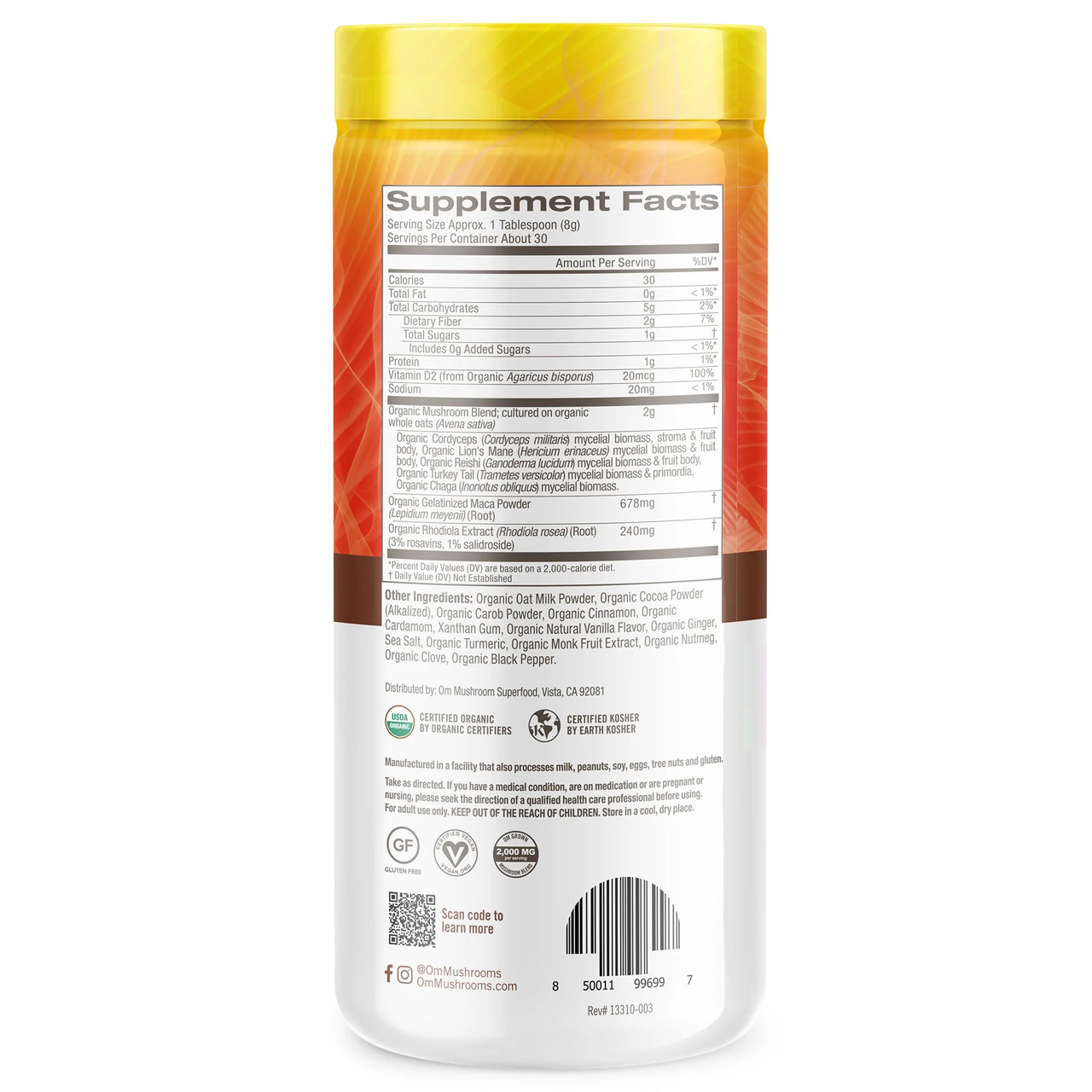 Om Mushroom Morning Energy Blend Powder - 240 Grams