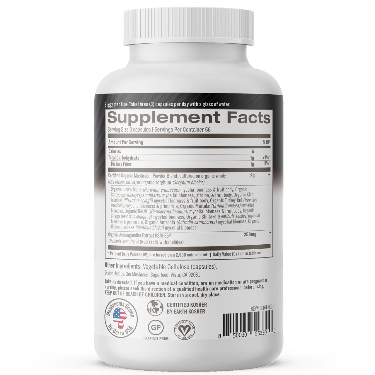 Master Blend bottle back with supplement facts