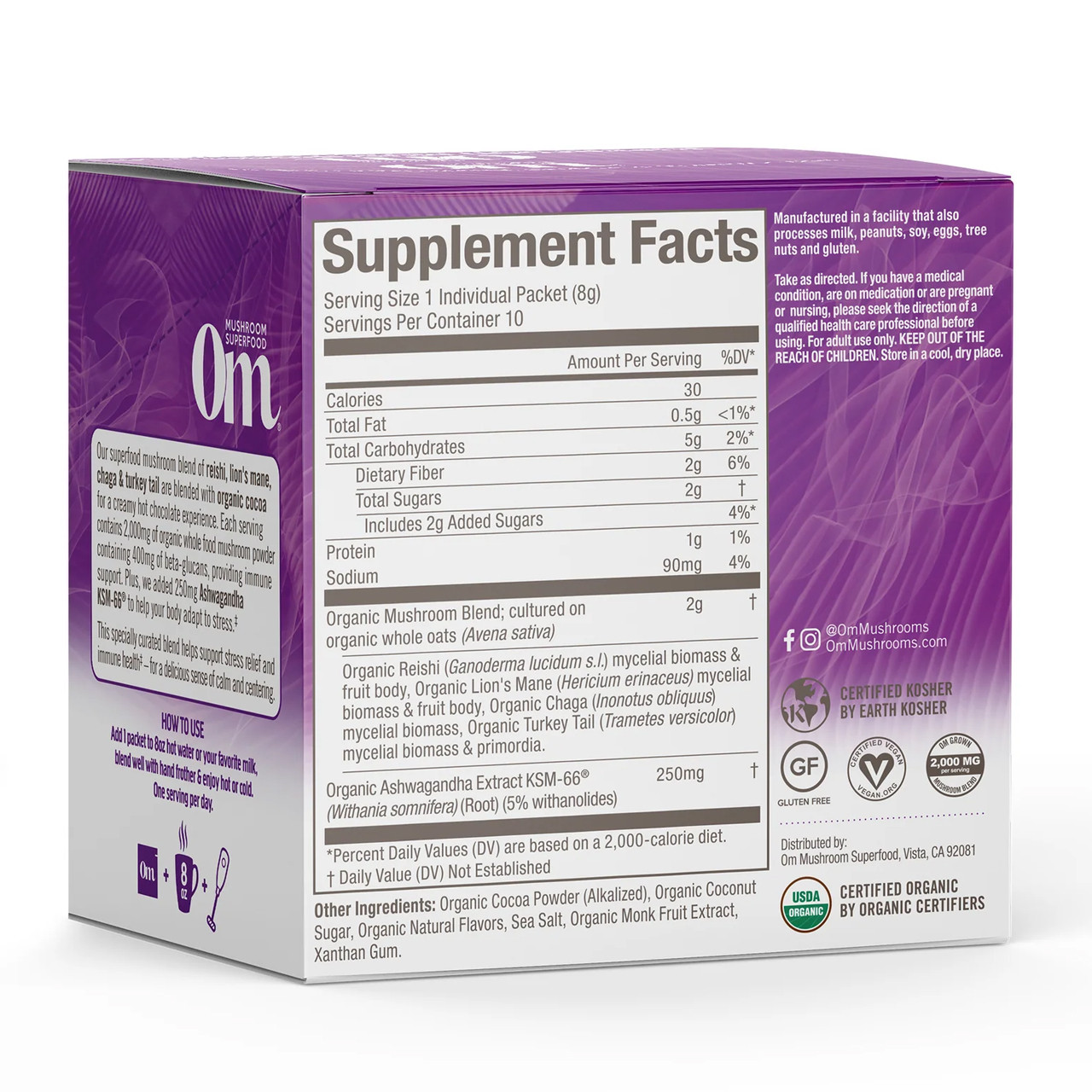 Om Mushroom Powered Hot Chocolate - 10 packs